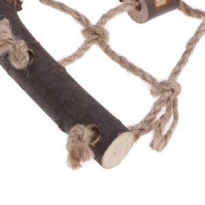 Hanging Hemp Wood Bird Swing Ladder Parrot Climbing Net Cage Game Bird Gym Toys  Dropship (One Color)