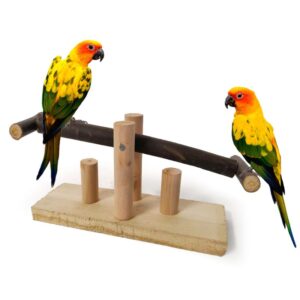 Parrot Bite Toy Wooden Seesaw Rocking Chair Stand Bar Swing Bird Parakeet Cockatiels Conures Perches Playground Pet Supplies