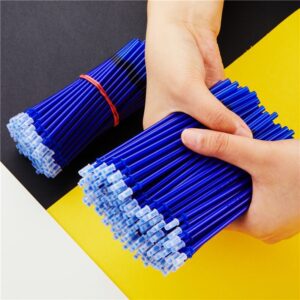 200Pcs Erasable Pen Refills Set Blue Black Ink Writing Gel Pens Refills Washable handle for School Office Stationery Supplies