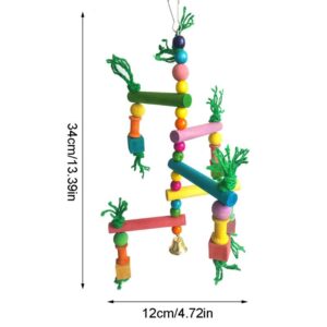 Bird Parrot Game Wooden Frame Climbing Hanging Ladder Swing Pet Grinding Perch 50JD