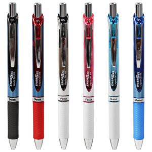 6pcs Pentel BLN75 EnerGel Series  Gel  Smooth Writing Supplies   0.5mm Needle-Point Press Type Neutral Pen