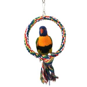 Pet Bird Toys Cotton Rope Round Ring Climbing Ring Cotton Rope Parrots Toys Resistant To Chewing 1