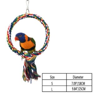 Pet Bird Toys Cotton Rope Round Ring Climbing Ring Cotton Rope Parrots Toys Resistant To Chewing 1
