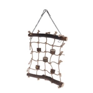 Hanging Hemp Wood Bird Swing Ladder Parrot Climbing Net Cage Game Bird Gym Toys  Dropship (One Color)